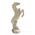 Hand carved art work life size white marble horse statue for garden ornament